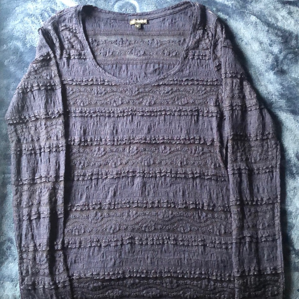 Express navy lace stretch tunic, size medium